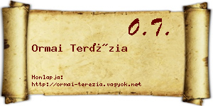 Ormai Terézia névjegykártya